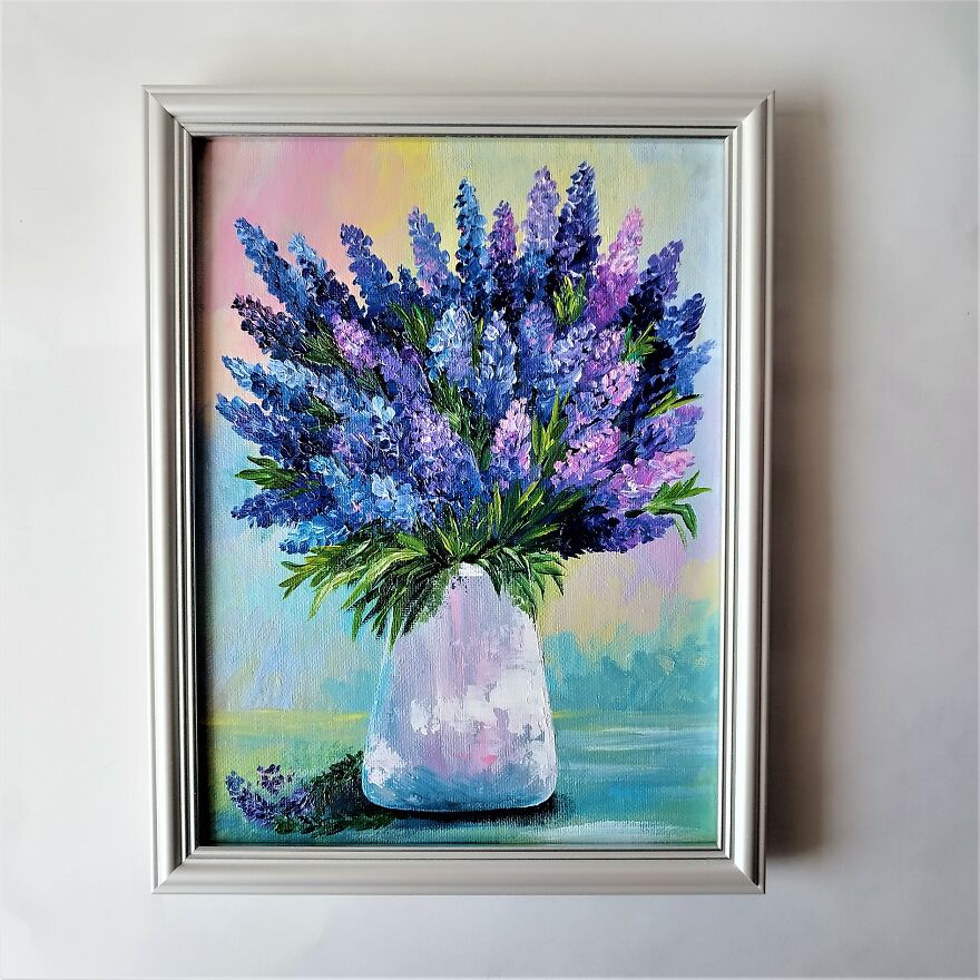 Lavender Painting Impasto
