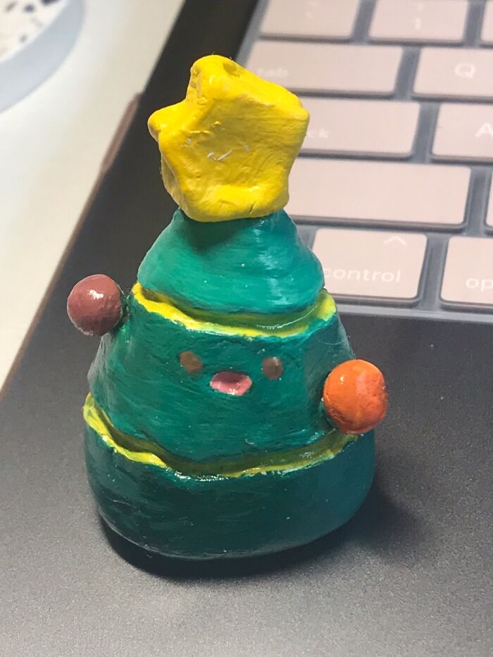 A Christmas Tree Made Out Of Clay