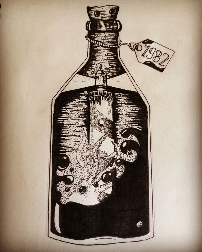 I Like Thos One The Most. Monster From The Depth Of The Ocean Caught In A Bottle