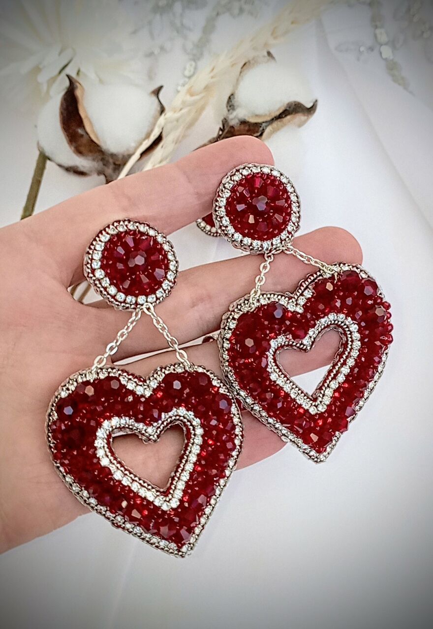 Handmade Heart Shaped Earrings💗