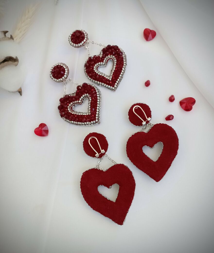 Handmade Heart Shaped Earrings💗