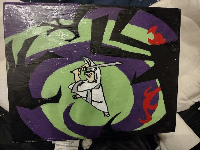 Got My Friend A Asian Style Tea Set At Goodwill And Made A Samurai Jack Box For It