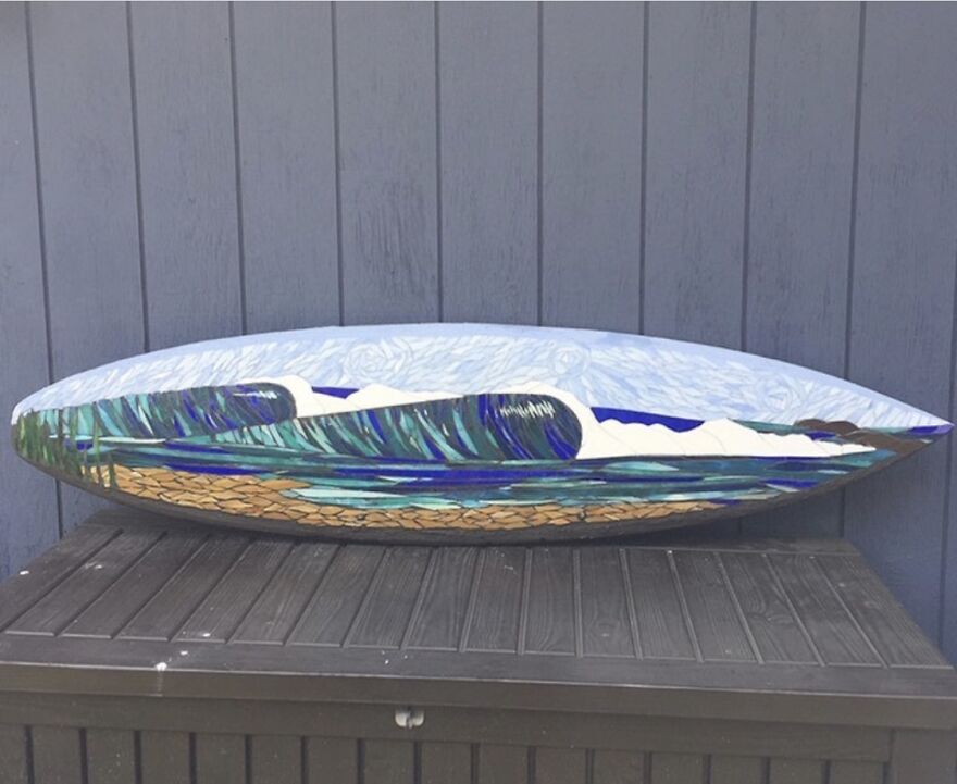 I Create Unique Glass Mosaics On Surfboards