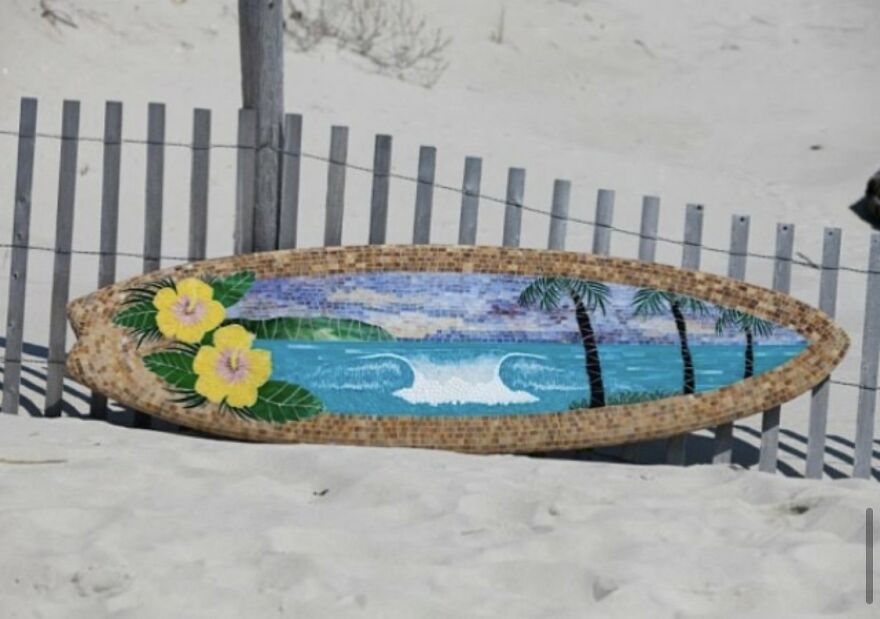 I Create Unique Glass Mosaics On Surfboards