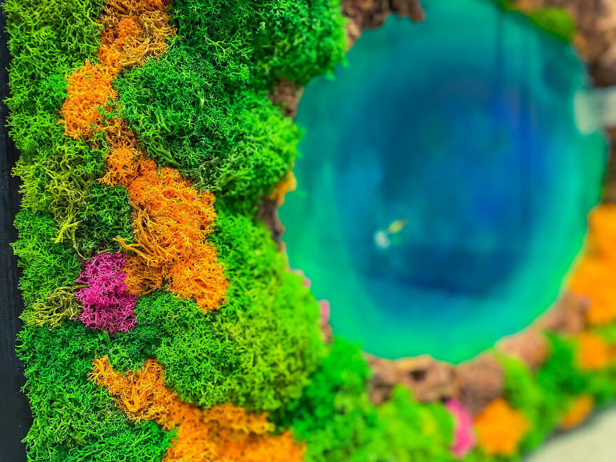 I Made This Artwork With Barks And Preserved Moss.