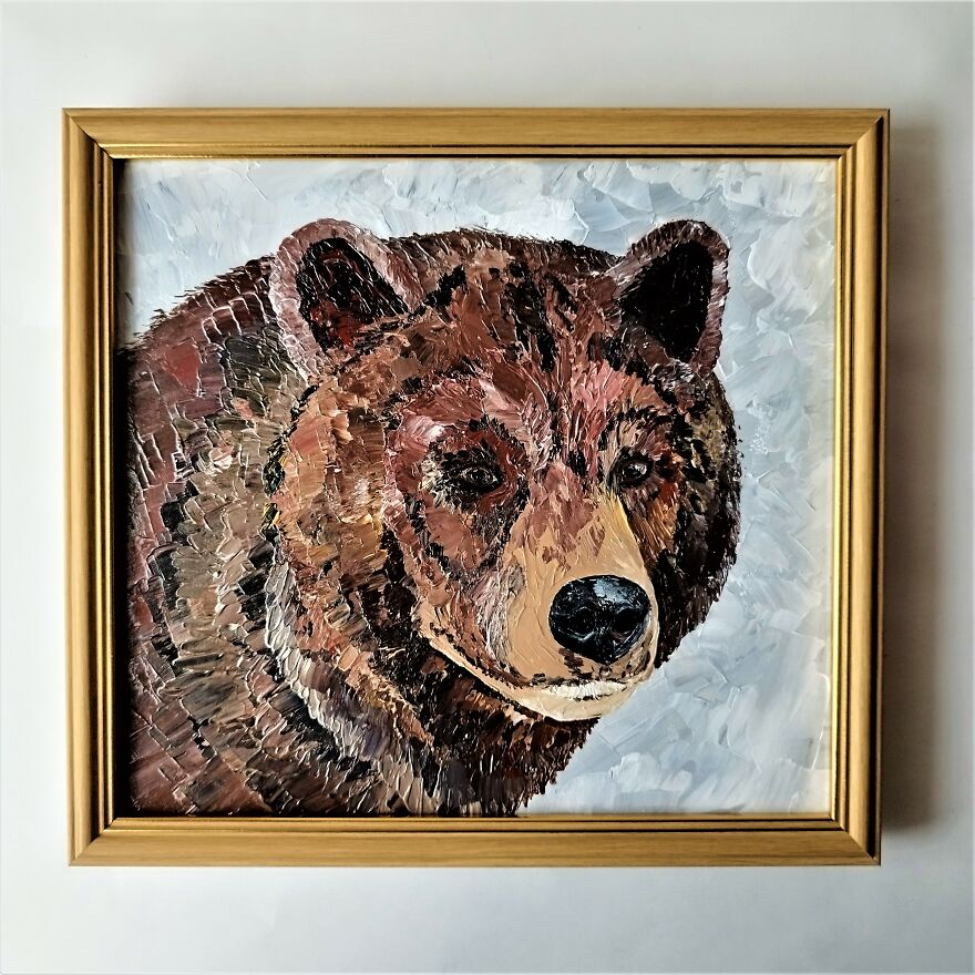 Brown Bear Painting Impasto