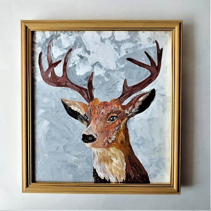 Deer Painting Impasto