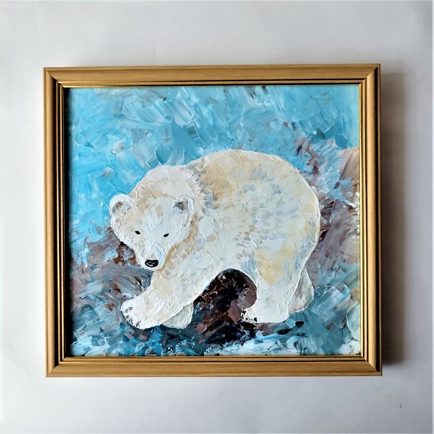 Polar Bear Painting Impasto