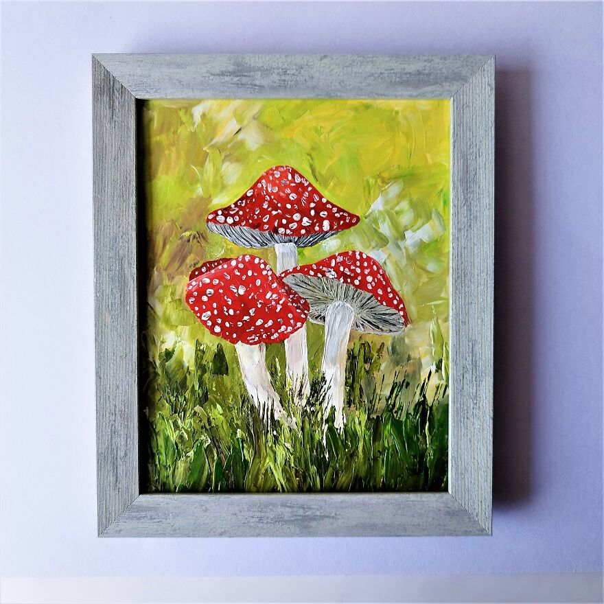 Mushroom Toadstool Painting Impasto