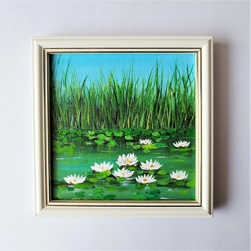 Water Lilies Pond Impasto Painting