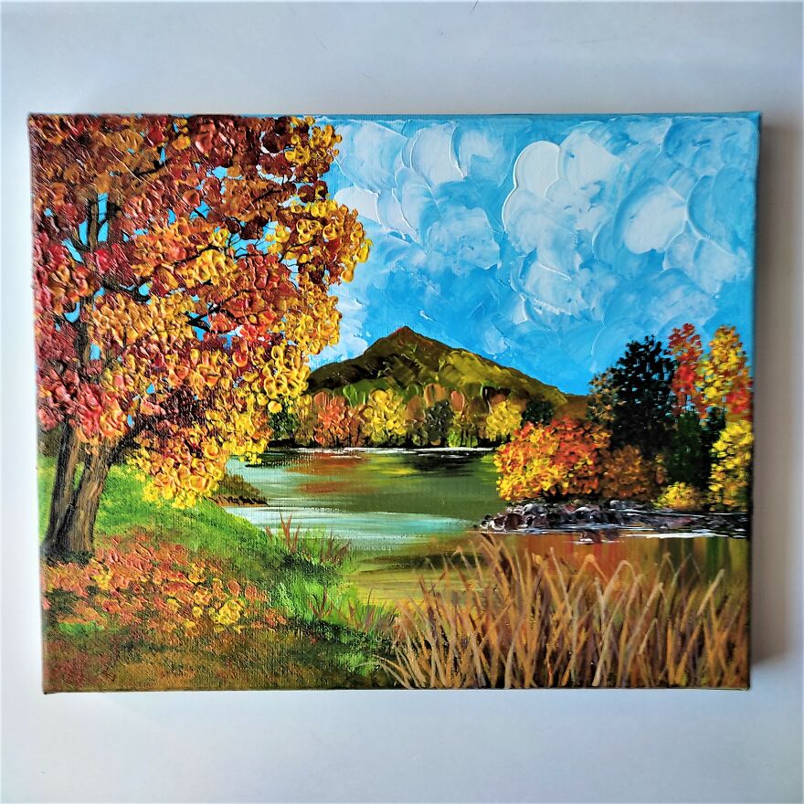 Autumn Landscape Painting Impasto