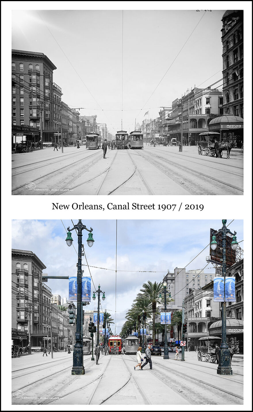 New Orleans, Canal Street 1907 / 2019