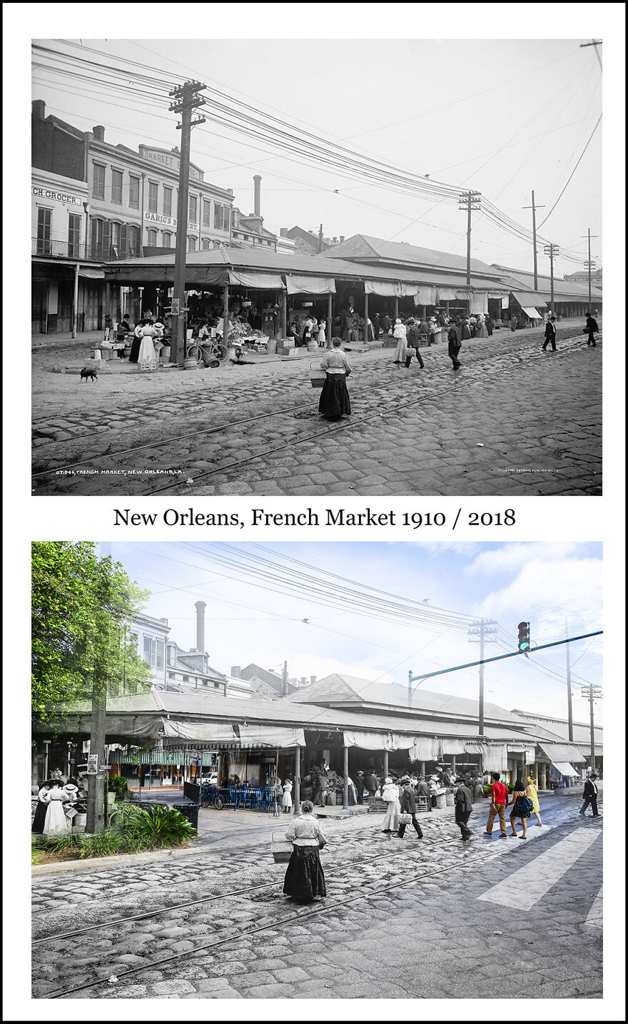 New Orleans, French Market 1910 / 2018