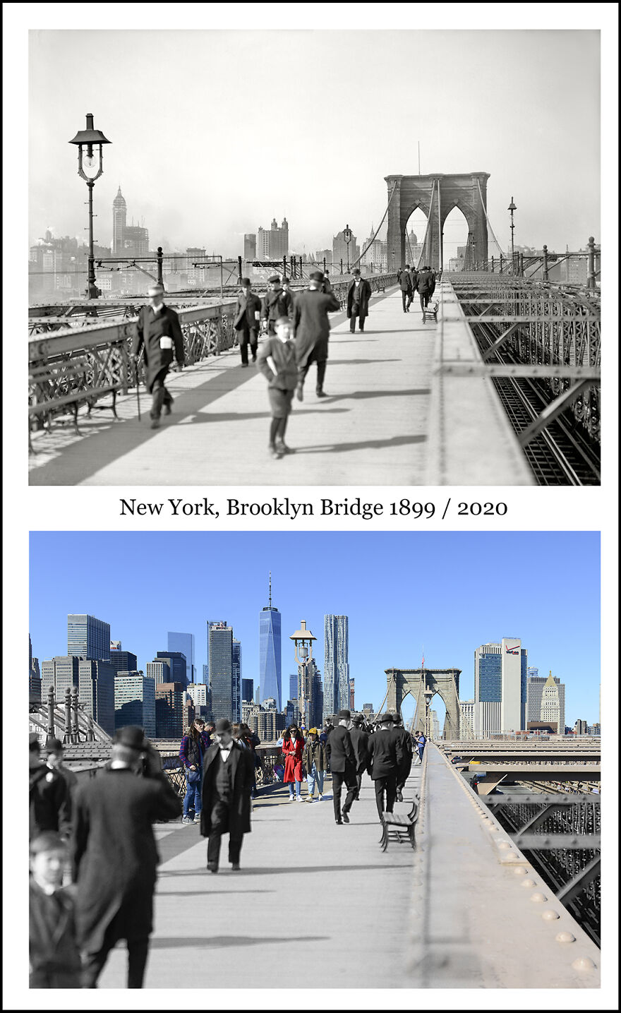 New York, Brooklyn Bridge 1899 / 2022