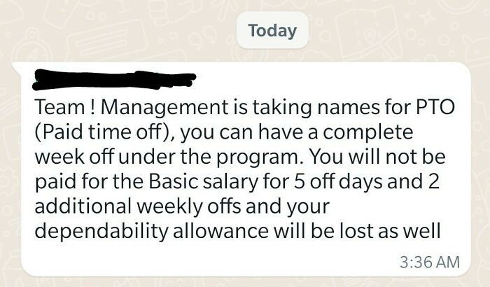 A Screenshot Of A Message From My Supervisor In Our Whatsapp Group