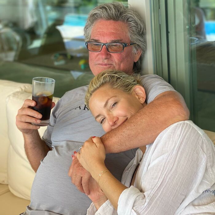 Kate Hudson With Her Stepfather Kurt Russell