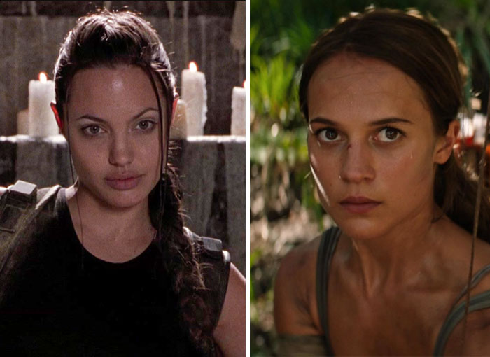 Angelina Jolie, Alicia Vikander — Lara Croft