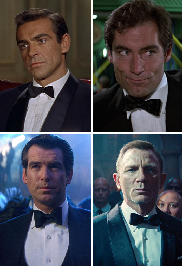 Sean Connery, Timothy Dalton, Pierce Brosnan, Daniel Craig — James Bond