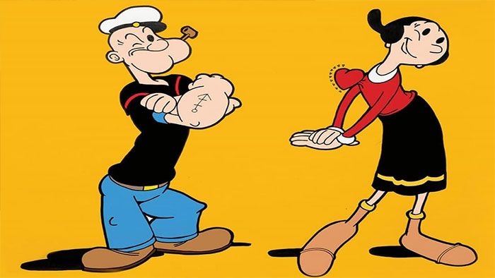 Popeye And Olive Oyl smiling from Popeye The Sailor