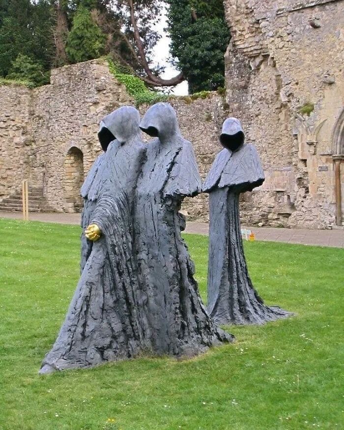 Sculptures At An Abandoned Abbey In England