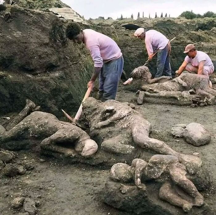 Una imagen de la excavación de Pompeya