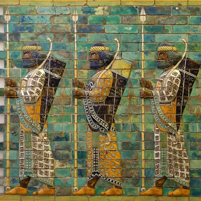 A Frieze Made Of Glazed Brick Tiles Depicting Persian Warriors, From The Palace Of Darius L In Susa, Iran
