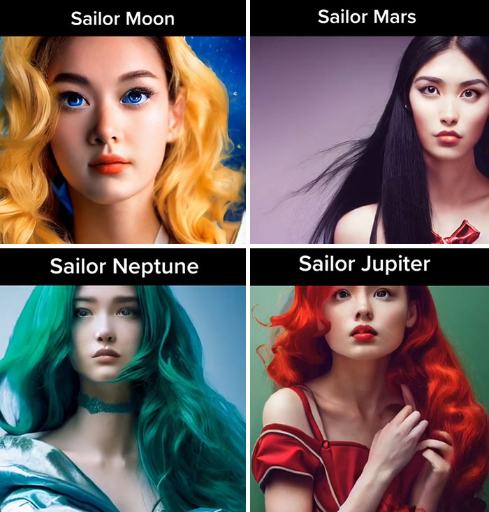 Asking AI To Show "Sailor Moon" Characters As Real People