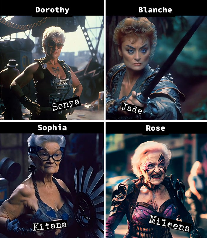 Asking AI To Show "The Golden Girls" Cast As "Mortal Kombat" Characters