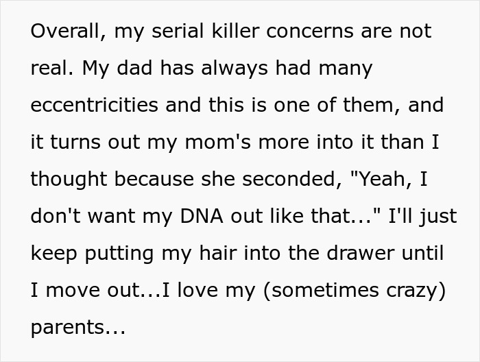 Dad Finds Daughter's Hair In The Trash Instead Of In A Designated Drawer, Gets Upset She's Putting Herself In Danger Dad Finds Daughter's Hair In The Trash Instead Of In A Designated Drawer, Gets Upset She's Putting Herself In Danger
