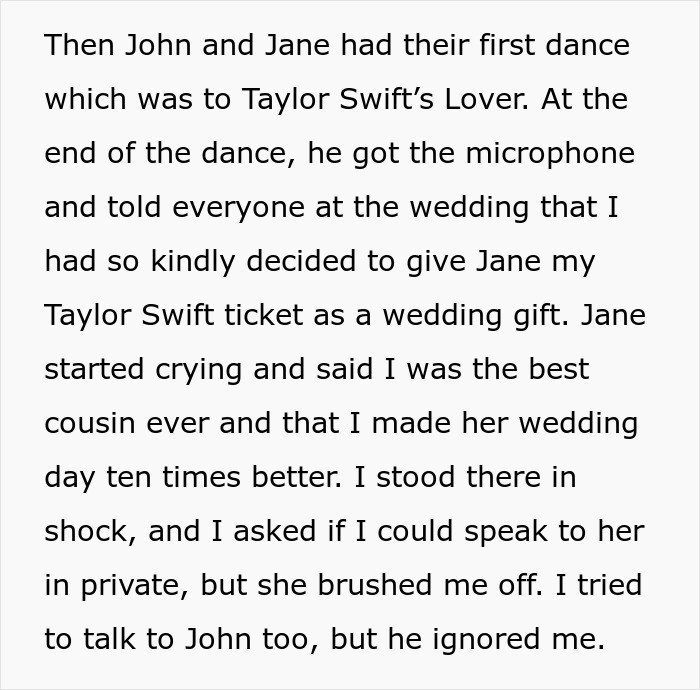 "I Waited 5+ Hours In The Ticketmaster Queue": Teen Is Accused Of Ruining Wedding After She Refused To Give Her Ticket To Taylor Swift's Concert To The Bride