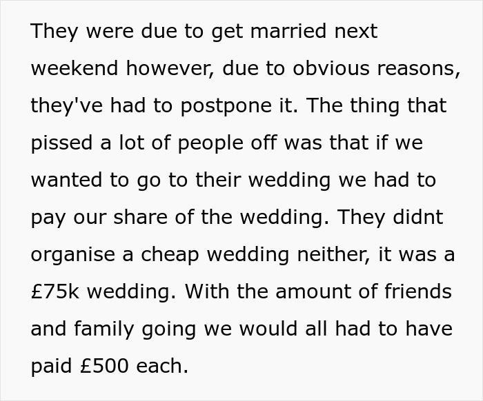 Brother Expects Guests To Pay For His Wedding, Is Shocked And Mad When They Start Dropping Out