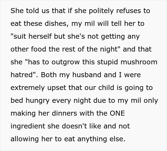 Woman Kicks MIL Out After Discovering She Starved Her Kid As She Kept Making Dinners Containing The One Thing She Hates The Most Woman Kicks MIL Out After Discovering She Starved Her Kid As She Kept Making Dinners Containing The One Thing She Hates The Most