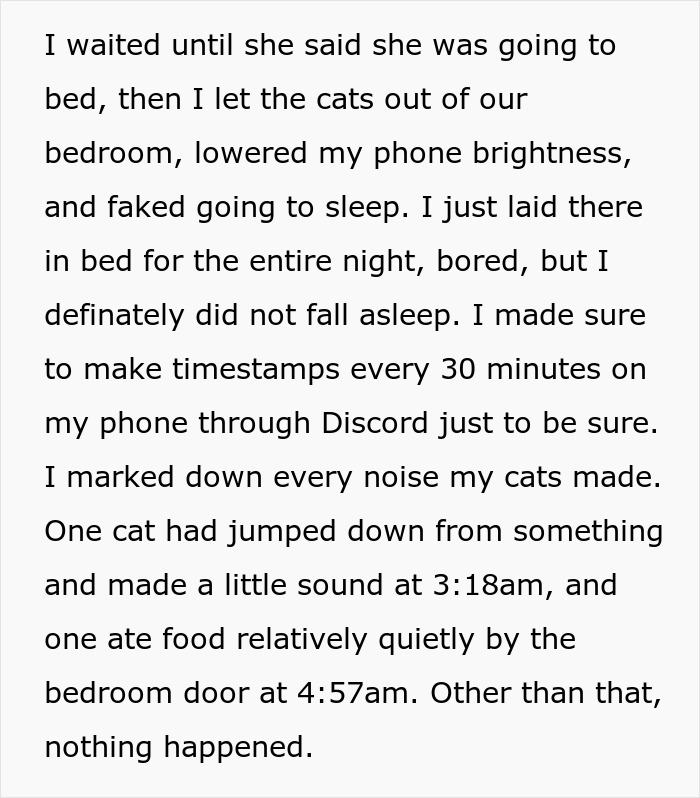 Wife’s Lie Surfaces When Husband Decides To Stay Up All Night And Check If His Cats Really Wake His Wife Up