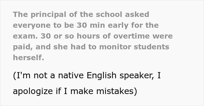 Teacher Leaves Exam Early, Forcing The School Principal To Monitor The Students Herself After Mass Malicious Compliance Ensues