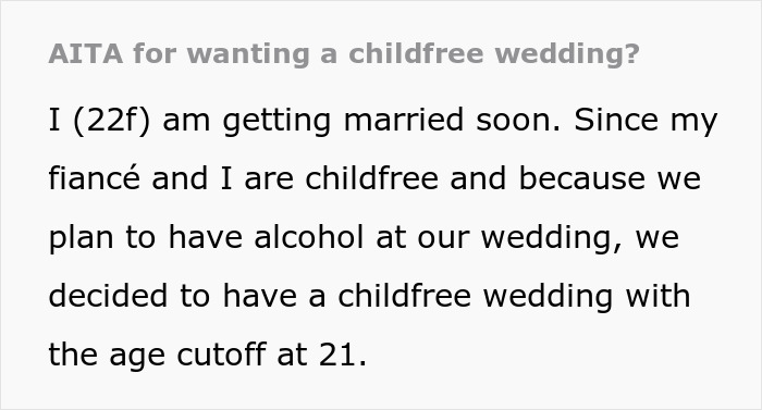 Bride Asks If She's A Jerk To Exclude Her Friend Who's 2 Years Younger From Her "Childfree Wedding", Gets A Reality Check Bride Asks If She's A Jerk To Exclude Her Friend Who's 2 Years Younger From Her "Childfree Wedding", Gets A Reality Check