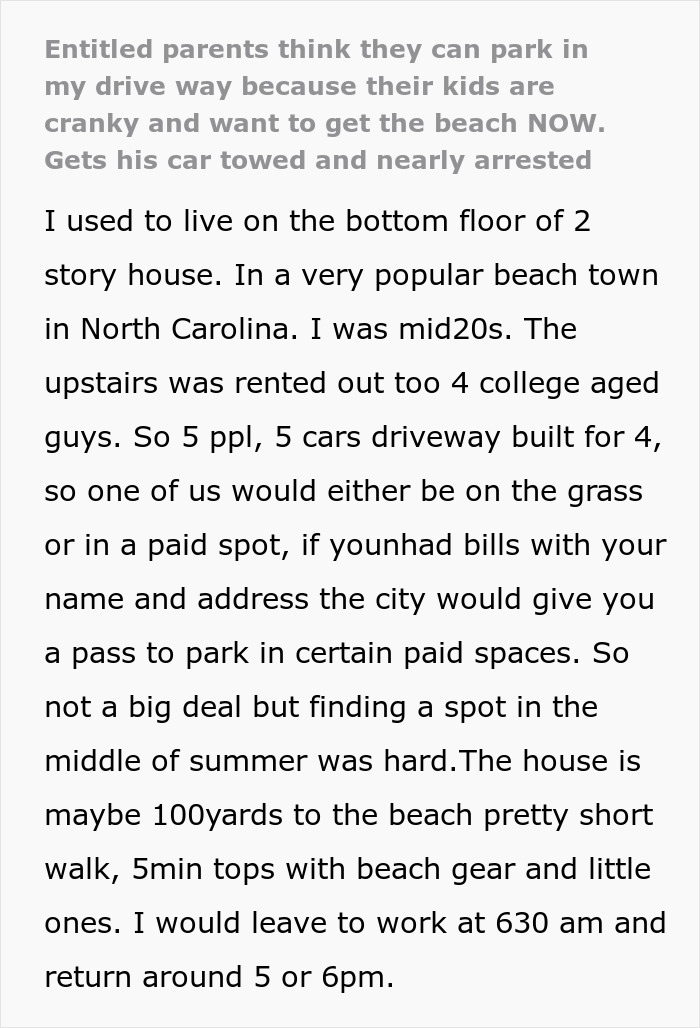 Entitled Parents Throw A Scene After Parking In This Guy's Driveway, Call The Cops On Him, Get Themselves Towed And Nearly Arrested Instead Entitled Parents Throw A Scene After Parking In This Guy's Driveway, Call The Cops On Him, Get Themselves Towed And Nearly Arrested Instead
