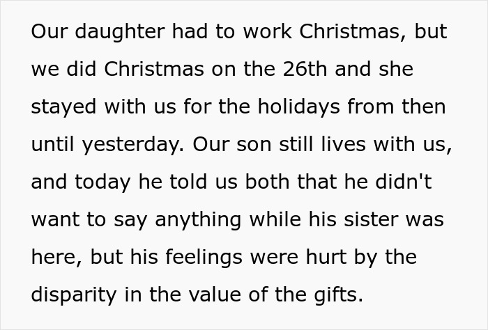 "My Son Is Clearly Resenting Us": Dad Gives $4k Christmas Gift To His Daughter And $800 Gifts To His Son, Son Gets Upset