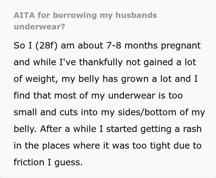 Husband Flips Out At Pregnant Wife For Borrowing His Underwear, Wife Left Confused About What's The Real Reason Husband Flips Out At Pregnant Wife For Borrowing His Underwear, Wife Left Confused About What's The Real Reason