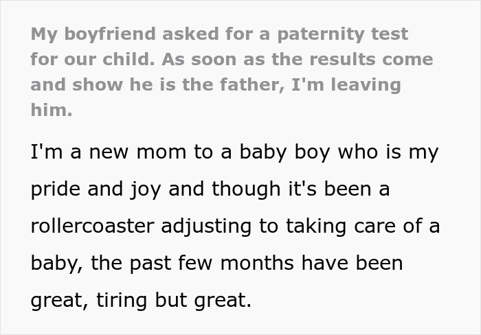 New Mom Left Heartbroken After Boyfriend Asks For A Paternity Test, Decides To Leave Him Immediately After The Test Shows He's The Father