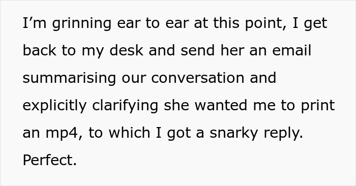 "A Monkey Could Do Your Job": Karen Manager Orders Employee To Print A Video File, Gets Fired "A Monkey Could Do Your Job": Karen Manager Orders Employee To Print A Video File, Gets Fired