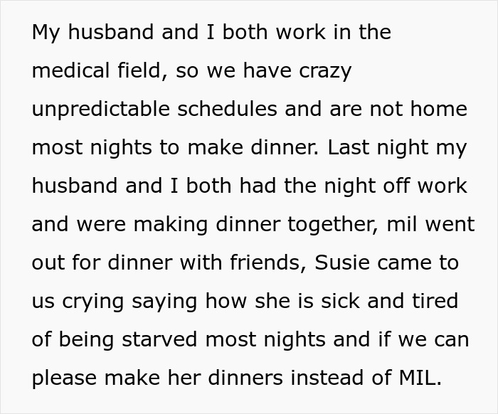 Woman Kicks MIL Out After Discovering She Starved Her Kid As She Kept Making Dinners Containing The One Thing She Hates The Most Woman Kicks MIL Out After Discovering She Starved Her Kid As She Kept Making Dinners Containing The One Thing She Hates The Most