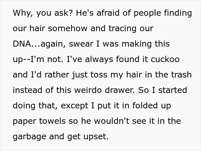 Dad Finds Daughter's Hair In The Trash Instead Of In A Designated Drawer, Gets Upset She's Putting Herself In Danger Dad Finds Daughter's Hair In The Trash Instead Of In A Designated Drawer, Gets Upset She's Putting Herself In Danger
