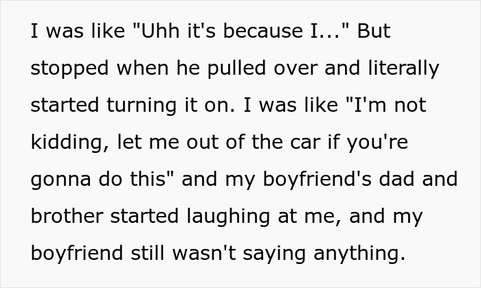 Family Annoyed Son’s Girlfriend Yelled To Be Let Out Of Car After The Dad Ignored Her Request To Switch Off “Full Self-Driving” Family Annoyed Son’s Girlfriend Yelled To Be Let Out Of Car After The Dad Ignored Her Request To Switch Off “Full Self-Driving”