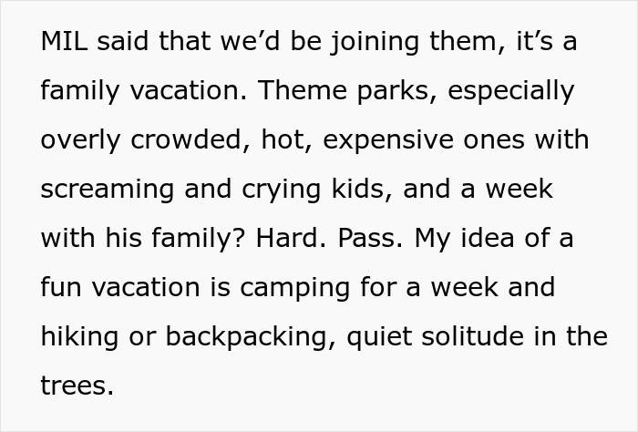 A woman asking if it would be strange not to participate in a family vacation to spend her days off as a nanny