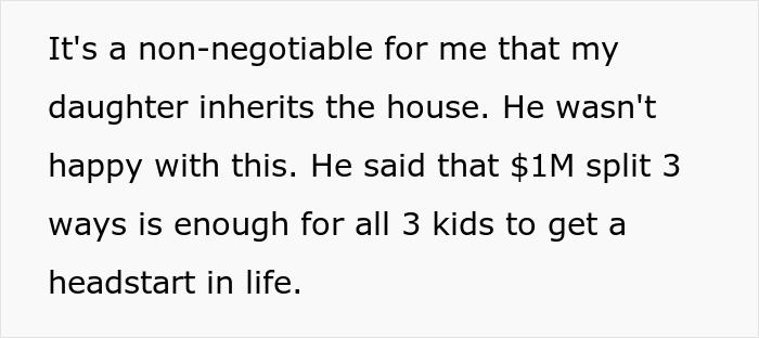 Woman says daughter inheriting $1 million house 'non-negotiable', partner of two years disagrees