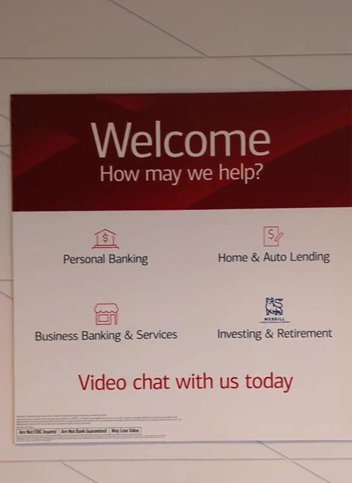 Discussion Online Ensues After Woman Shares How She Was 'Creeped Out' Visiting This Bank With No Staff And A Video Chat Option