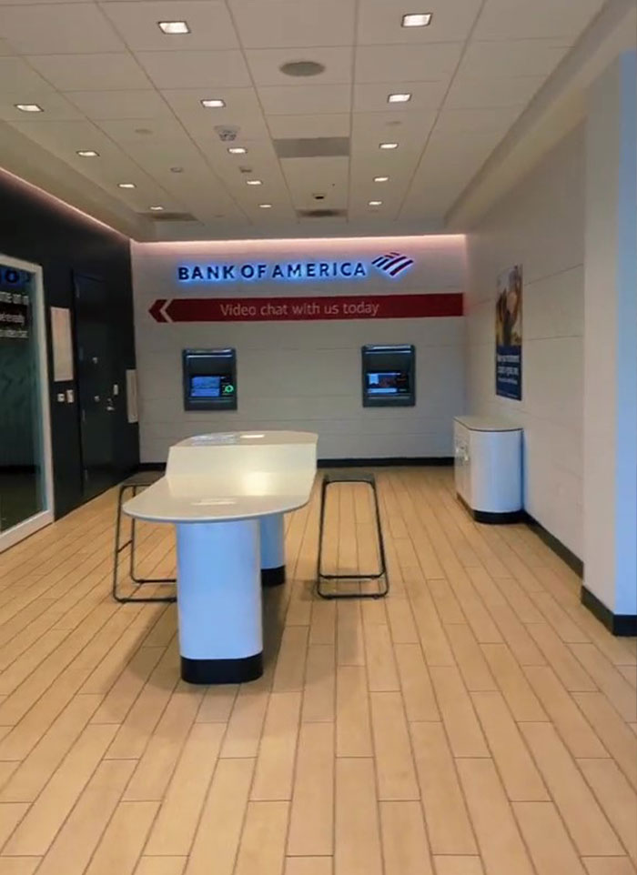 Discussion Online Ensues After Woman Shares How She Was 'Creeped Out' Visiting This Bank With No Staff And A Video Chat Option