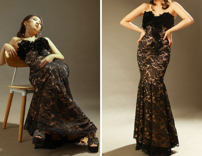 My Long-Overdue Project, But Finally, I Finished It. I Made A Black Lace Mermaid Dress For A Family Wedding