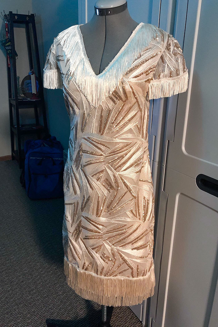 The Dress I Created For The New Year Roaring 20s Theme Party With Friends. It Was My First Time Doing An Entire Dress With No Pattern, Just Simple Draping On The Form