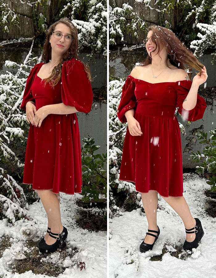 Finished My Velvet Christmas Dress